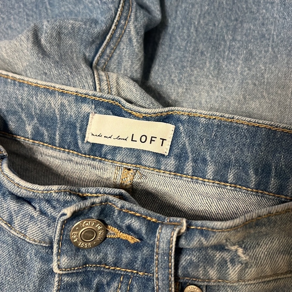 LOFT Straight Crop Ripped Jeans - Picture 2 of 6
